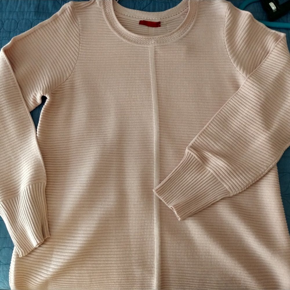 Red Brand Blush Color Ribbed Fleece Sweater Size L